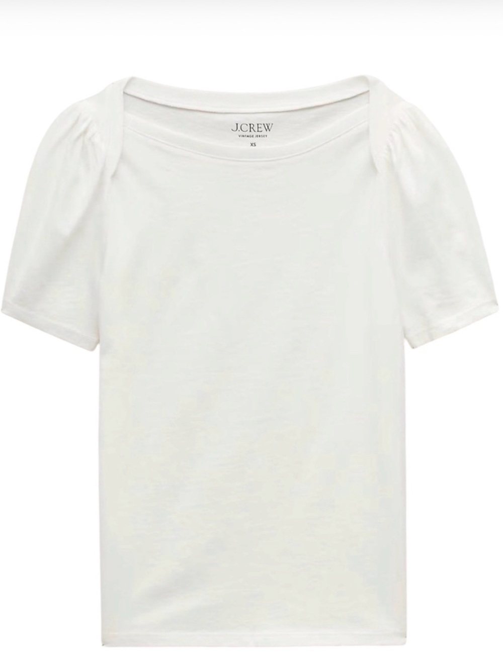 J Crew Vintage White  Jersey Puff-Sleeve T-shirt XXL